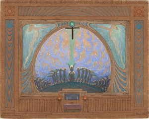 Lot 6804, Auction  117, Fidus, "Ausgießung": Entwurf für eine Altarwand