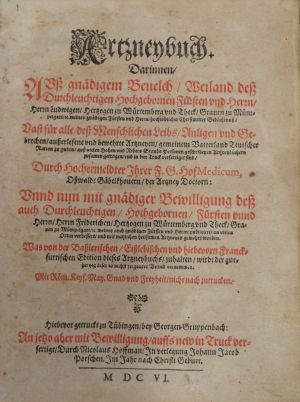 Lot 312, Auction  118, Gabelkover, Oswald, Artzneybuch