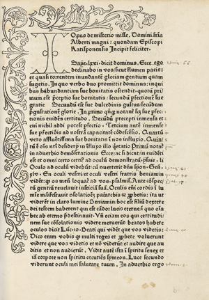 Lot 1028, Auction  118, Albertus Magnus, De mysterio missae