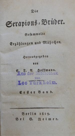Lot 2360, Auction  118, Hoffmann, E. T. A., Serapions-Brüder