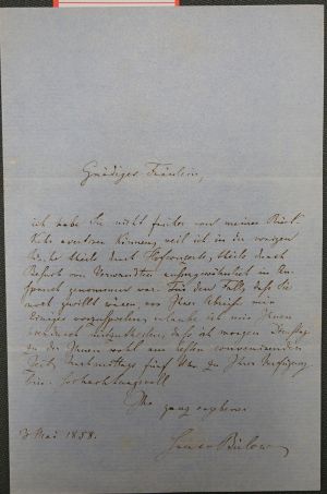Lot 2783, Auction  118, Bülow, Hans von, Brief 1858