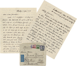 Lot 3090, Auction  118, Kisch, Egon Erwin, 2 e. Briefe in deutscher und tschechischer Sprache