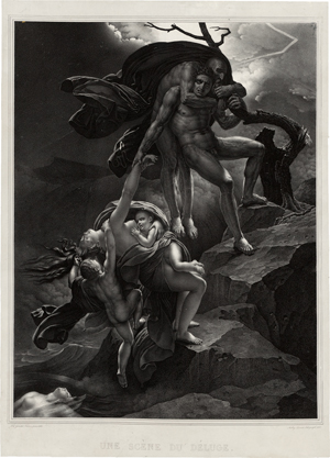 Lot 5298, Auction  118, Aubry-Lecomte, Hyacinthe Victor Jean-Baptiste, Une scène du déluge