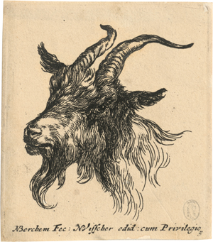 Lot 5423, Auction  118, Berchem, Nicolaes, Zwei Ziegenköpfe