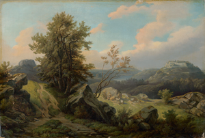 Lot 6107, Auction  118, Kummer, Carl Robert, Blick auf die Festung Königstein und den Lilienstein in der Sächsischen Schweiz