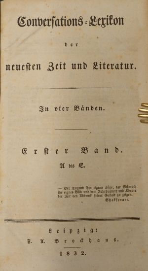 Lot 535, Auction  119, Brockhaus, Friedrich, Conversations-Lexikon