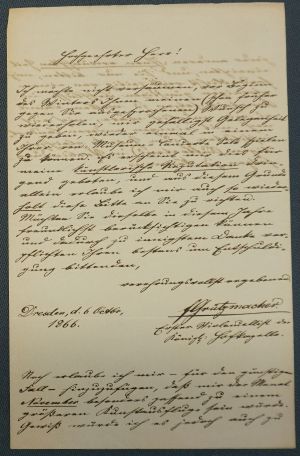 Lot 2623, Auction  119, Grützmacher, Friedrich, Brief 1866