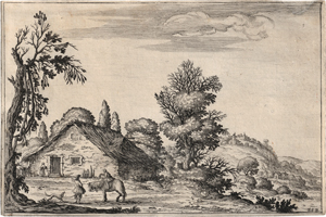 Lot 5423, Auction  119, Bazzicaluva, Ercole, Landschaft mit einem strohbedeckten Haus