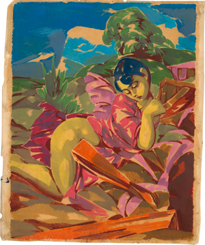 Lot 8084, Auction  119, Melzer, Moriz, Ruhende Frau in Landschaft