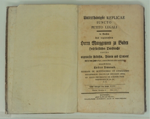Lot 255, Auction  120, Unterthänigste Replicae in Sachen des Marggraven zu Baden, contra des Klosters Frauenalp