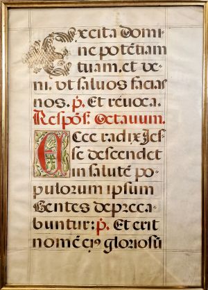 Lot 1003, Auction  120, Ecce radix Jesse, Doppelblatt aus einer Antiphonale-Handschrift