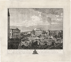 Lot 5294, Auction  120, Bellotto, Bernardo, Die Ruinen der Pirnaischen Vorstadt mit dem Palais Fürstenhof