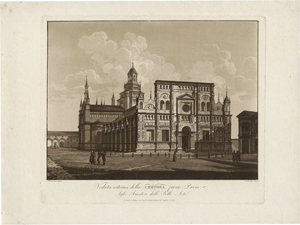 Lot 5430, Auction  120, Lose, Caroline, Veduta esterna della Certosa presso Pavia