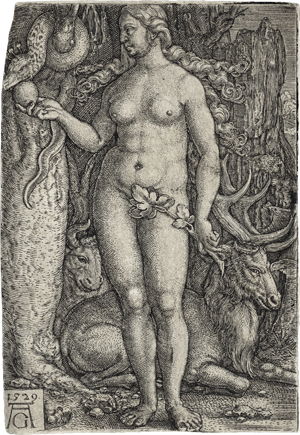 Lot 5502, Auction  120, Aldegrever, Heinrich, Eva mit dem Hirsch