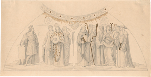 Lot 6360, Auction  120, Veit, Philipp, Zwei Entwürfe für den Dante-Saal im Casino Massim in Rom