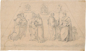 Lot 6361, Auction  120, Veit, Philipp, Zwei Entwürfe für den Dante-Saal im Casino Massimo in Rom