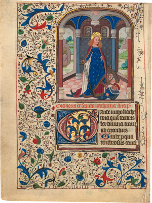 Lot 6618, Auction  120, Buchmalerei, Die hl. Katharina von Alexandrien triumphiert über Kaiser Maxentius 