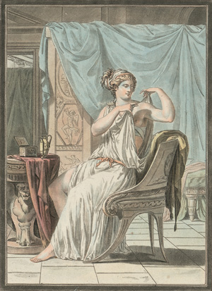 Lot 382, Auction  121, Chéry, Philippe und Alix, Pierre-Michel, Cléone. Aus der Oper "Andrómaca". Aquatinta-Farbdruck