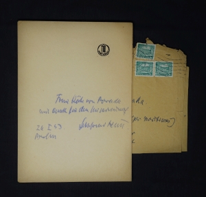 Lot 2353, Auction  121, Benn, Gottfried, Widmung auf einem Probedruck