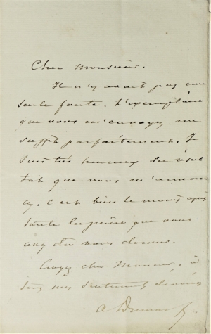 Lot 2365, Auction  121, Dumas fils, Alexandre, Brief