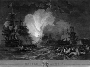 Lot 2735, Auction  121, Fittler, James, Die Schlacht am Nil.  Kupferstich "Battle of the Nile." nach Loutherbourg