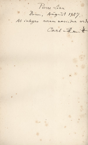 Lot 3020, Auction  121, Ball, Hugo, Byzantinisches Christentum (mit Widmung von Carl Schmitt)