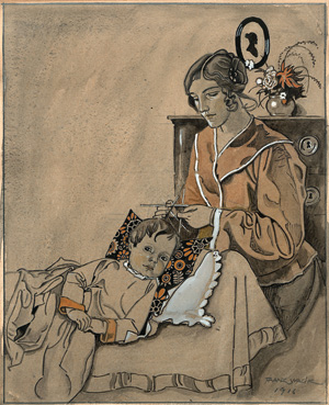 Lot 3508, Auction  121, Wacik, Franz, 2 Zeichnungen. 1 Federzeichnung. Der Bär und die Prinzessin