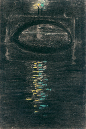 Lot 3574, Auction  121, Taut, Bruno, Brücke bei Nacht im Laternenschein