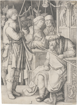 Lot 5121, Auction  121, Leyden, Lucas van, David spielt vor Saul die Harfe