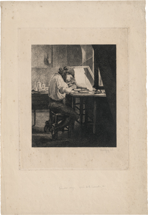Lot 5326, Auction  121, Französisch, 1860er Jahre. Der Radierer bei der Arbeit