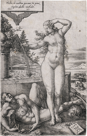 Lot 5425, Auction  121, Aldegrever, Heinrich, Pyramus und Thisbe