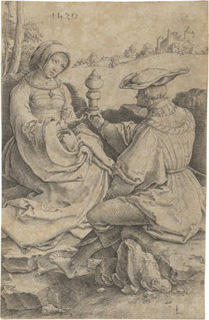 Lot 5545, Auction  121, Leyden, Lucas van, Ein Paar in einer Landschaft sitzend