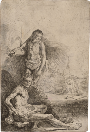 Lot 5608, Auction  121, Rembrandt Harmensz. van Rijn, Zwei männliche Akte ("Het Rolwagentje")