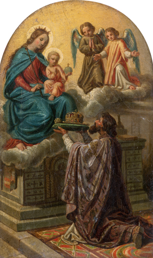 Lot 6130, Auction  121, Kupelwieser, Leopold, Der Madonna wird die Stephanskrone präsentiert