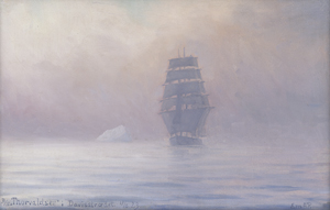 Lot 6143, Auction  121, Petersen, Emanuel Aage, Die "Thorvaldsen" in der Davisstraße im Morgendunst