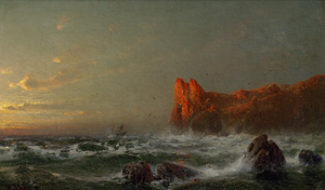 Lot 6160, Auction  121, Eschke, Hermann, Tosende See vor der bretonischen Küste im Abendlicht