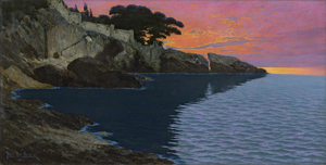 Lot 6172, Auction  121, Spaun, Paul von, Felsenküste im Abendlicht