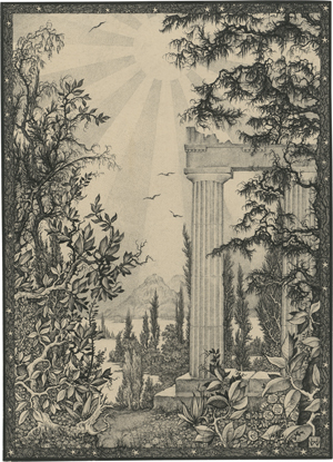 Lot 6895, Auction  121, Wöhler, Hermann, Arkadien - Landschaft mit Tempelruine