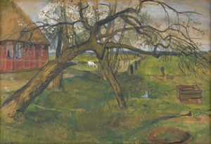 Lot 8096, Auction  121, Oppel, Lisel, Bauernhaus, Obstbäume und grasende Ziege