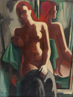 Lot 8112, Auction  121, Strempel, Horst, Akt Erna (Vor dem Spiegel)