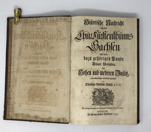 Lot 184, Auction  122, Wabst, Christian Gottlob, Historische Nachricht von des Chur Fürstenthum Sachsen