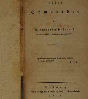 Lot 334, Auction  122, Hufeland, Friedrich, Ueber Sympathie