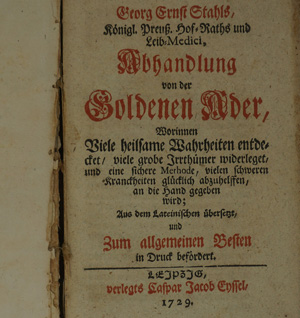 Lot 347, Auction  122, Stahl, Georg Ernst, Abhandlung von der Goldenen Ader