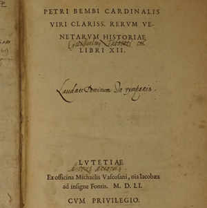 Lot 1231, Auction  122, Bembo, Pietro, Rerum venetarum historiae libri XII