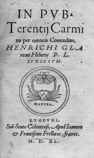 Lot 1351, Auction  122, Glarean, Heinrich, In Pub. Terentij carmina per omneis comœdias