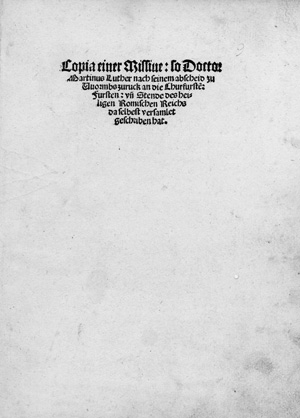 Lot 1405, Auction  122, Luther, Martin, Copia einer Missiue