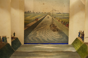Lot 2208, Auction  122, Diorama "Ludwigs-Kanal",  Marmorierte OPappkassette mit Kulissenbildern