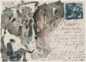 Lot 2438, Auction  122, Janssen, Horst, Illustrierte Postkarte 1990