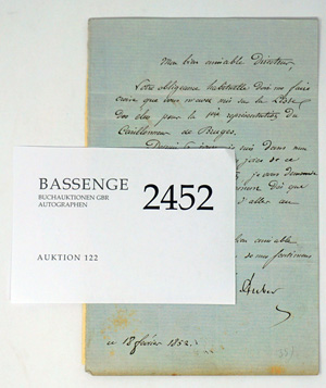 Lot 2452, Auction  122, Auber, Daniel François Esprit, 7 Briefe