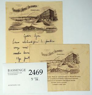 Lot 2469, Auction  122, Giordano, Umberto, 2 Autographen + Beilagen